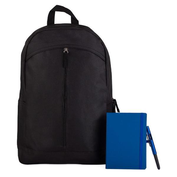 Conj. mochila, caderneta e caneta - 3 pçs