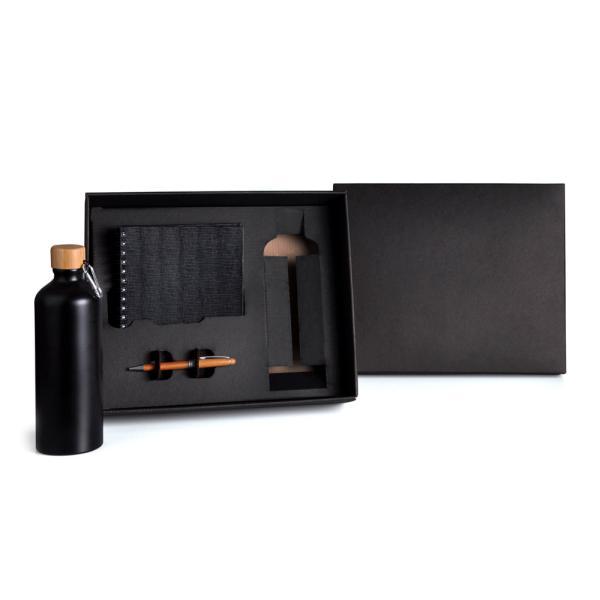 Kit garrafa, caderno e caneta - 3 pçs