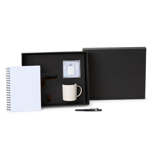 Kit caneca em fibra de bambu e acessórios - 4 pçs