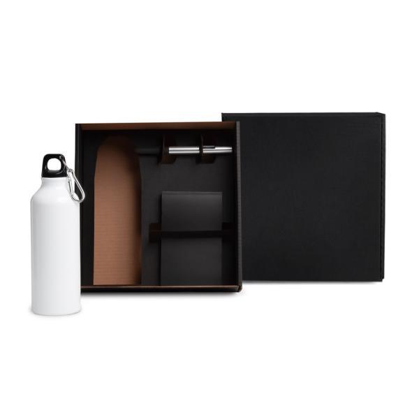 Kit com squeeze, caneta e bloco - 3 pçs