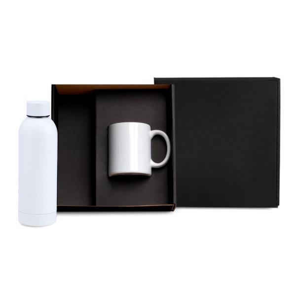Kit garrafa e caneca - branco - 2 pçs