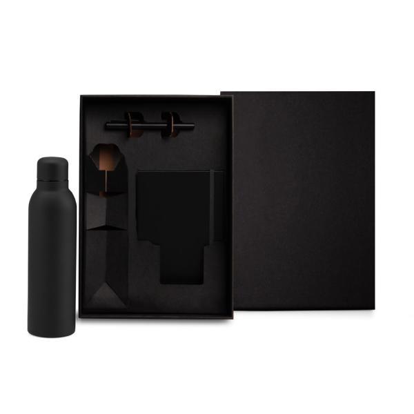 Kit garrafa, caderno e caneta - 3 pçs