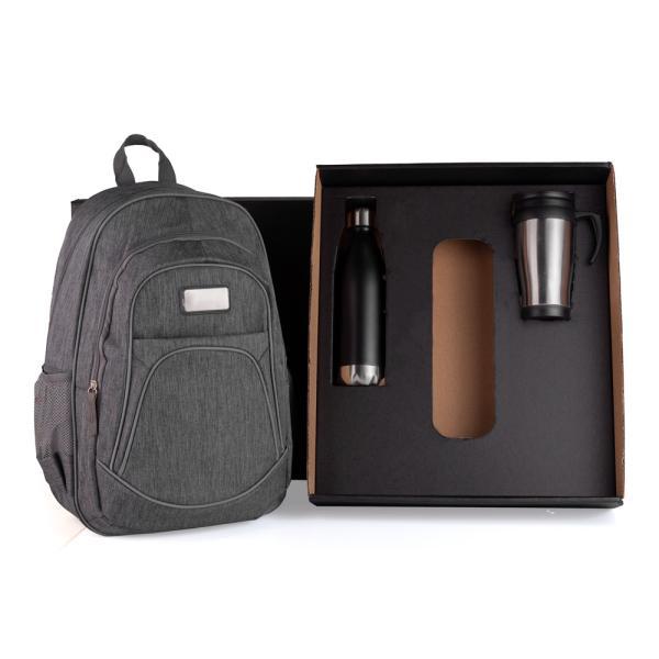 Conj. mochila, garrafa e caneca - 3 peças