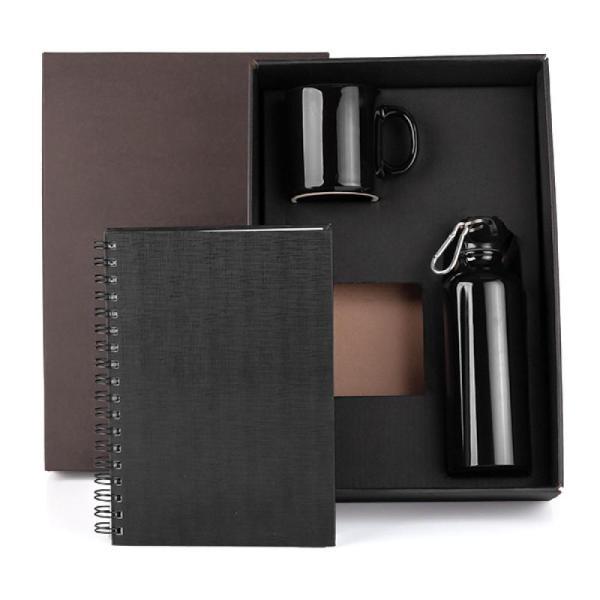 Kit com squeeze, caneca e caderno - 3 pçs