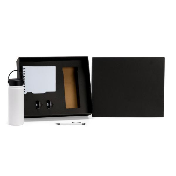 Kit garrafa, caderno e caneta - 3 pçs