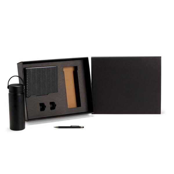 Kit garrafa, caderno e caneta - 3 pçs