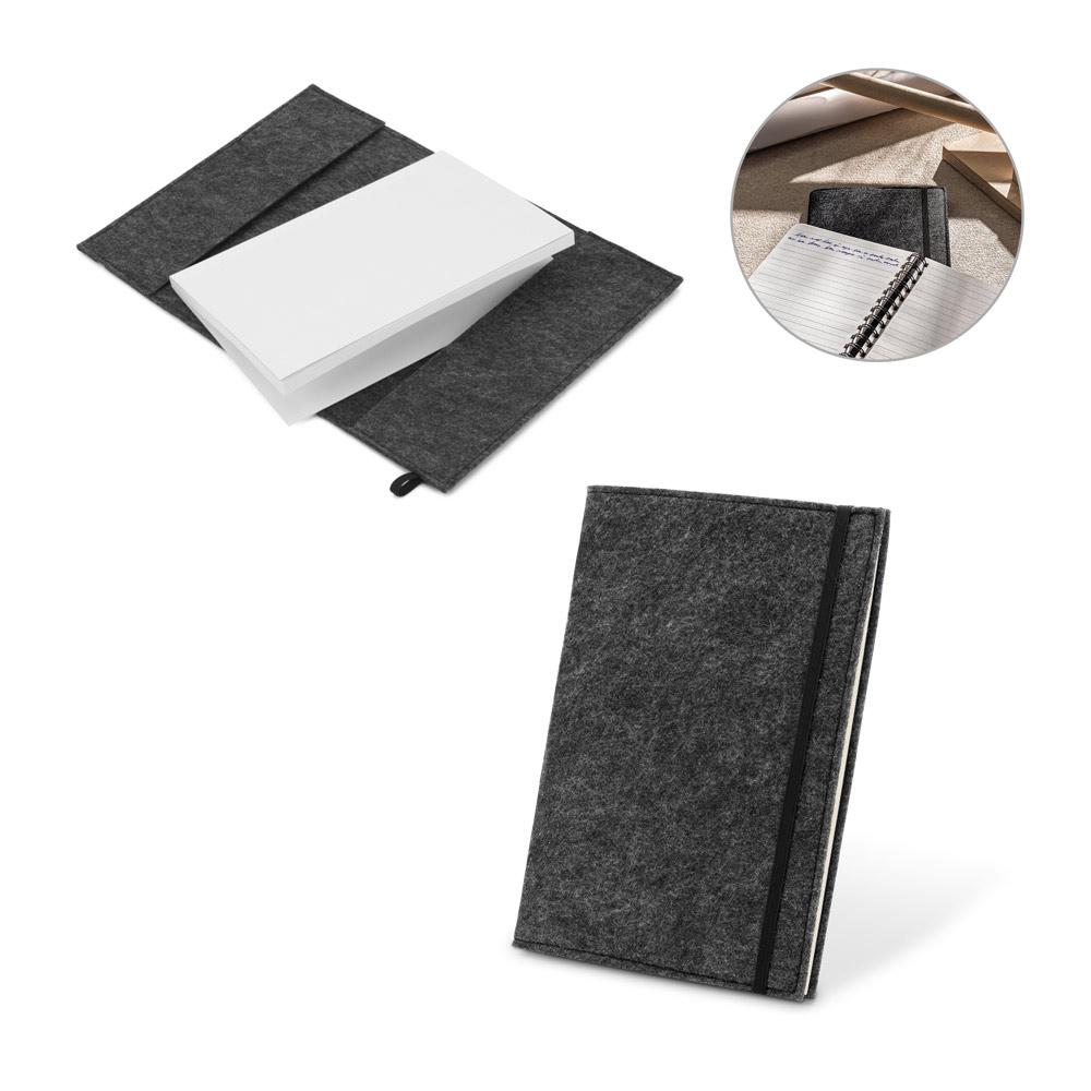Caderno a5 com capa em feltro