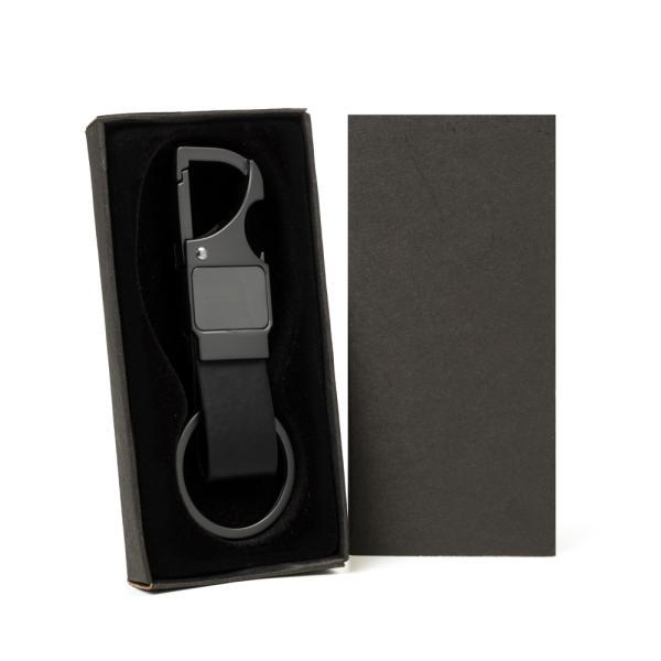 Chaveiro mosquetão em metalpu - cinzapreto