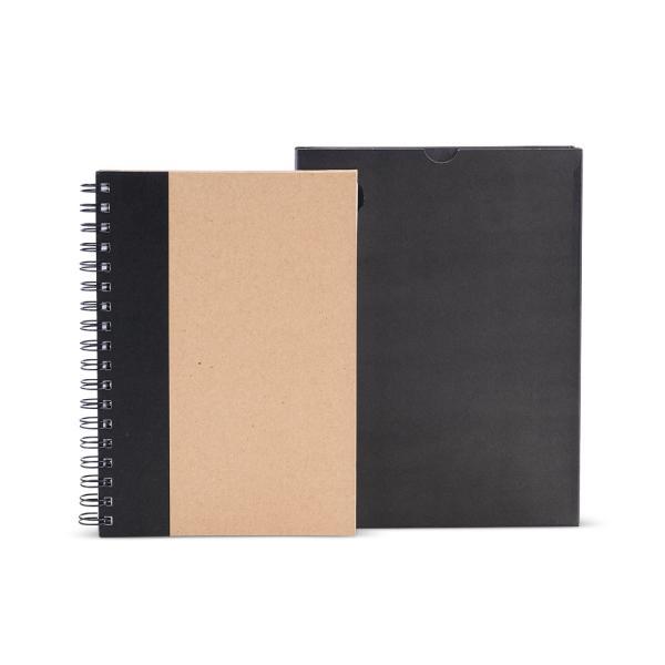 Caderno pautado com wire-o - 23x18cm - begepreto