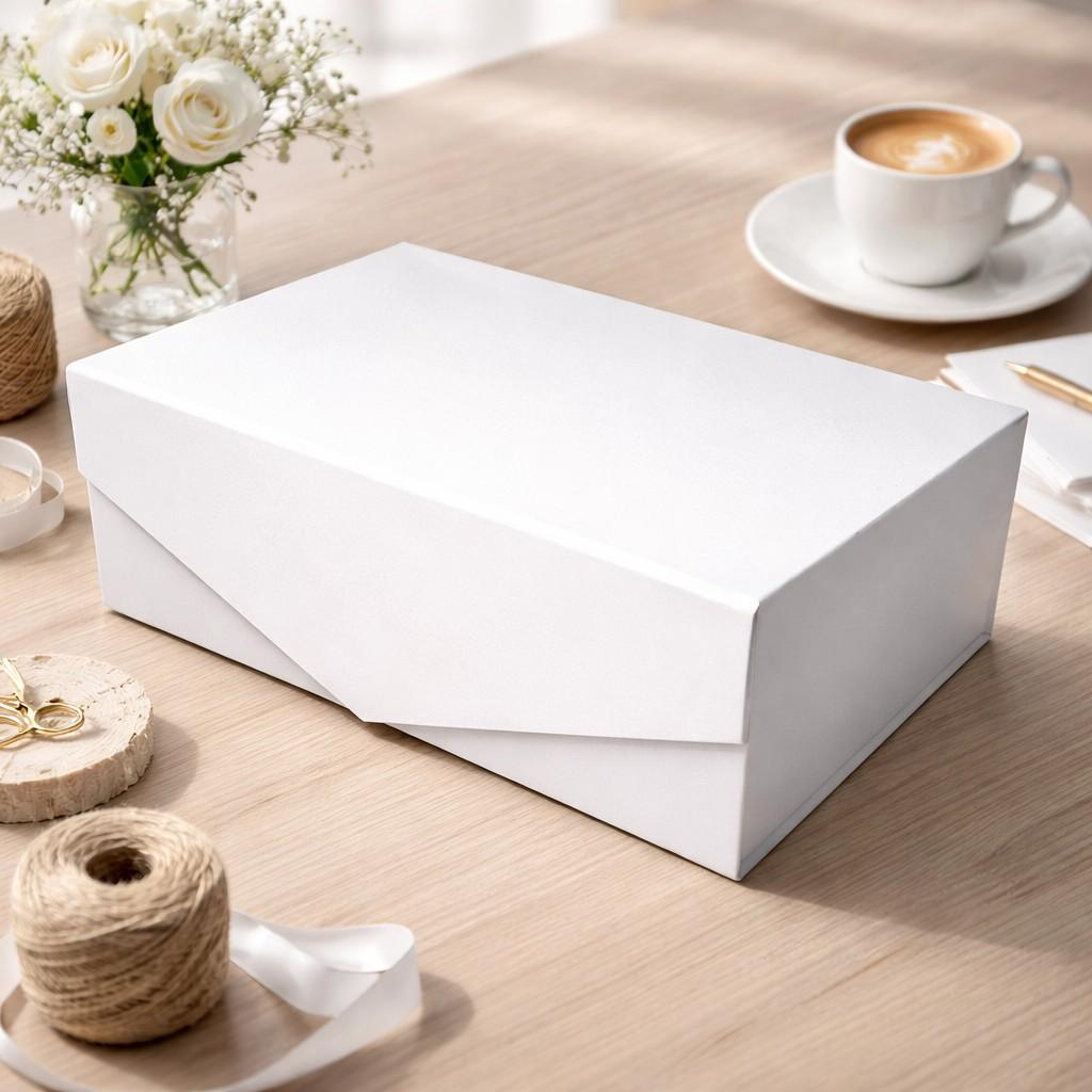 Caixa papelão 1200g com laminação - montável - fecho magnético - tam. m
