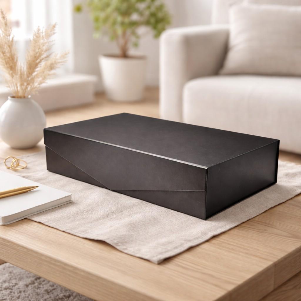 Caixa papelão 1200g com laminação - montável - fecho magnético - tam. g