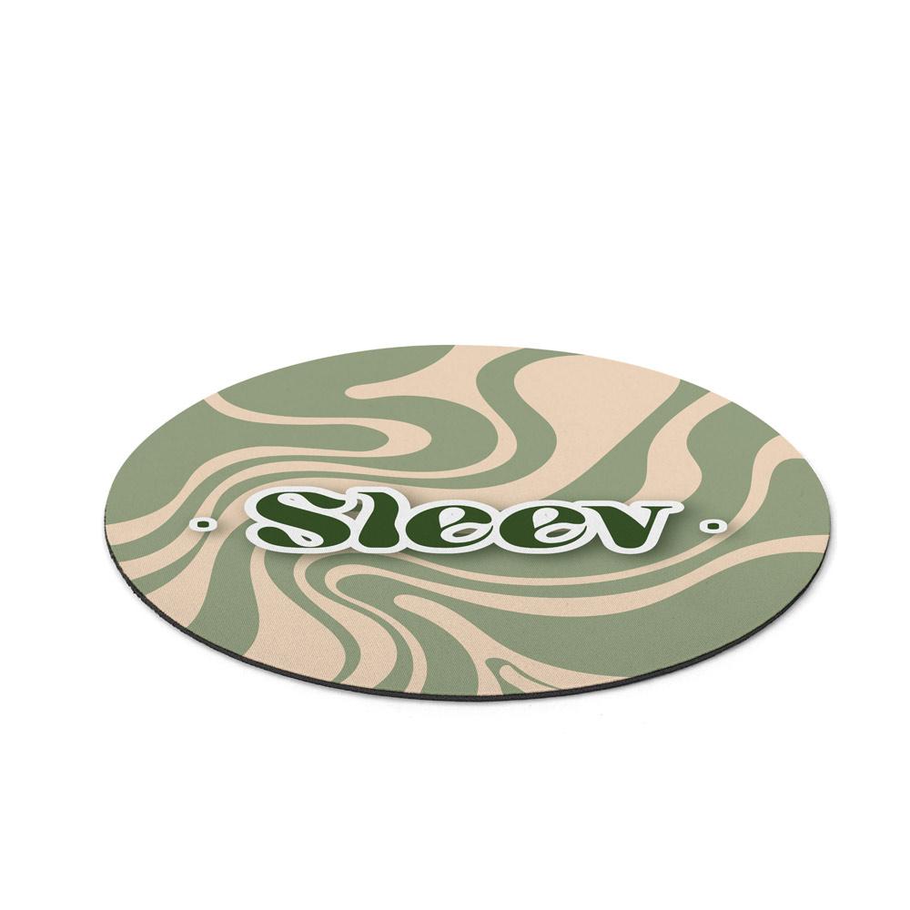 Mouse pad com formato redondo e base em borracha