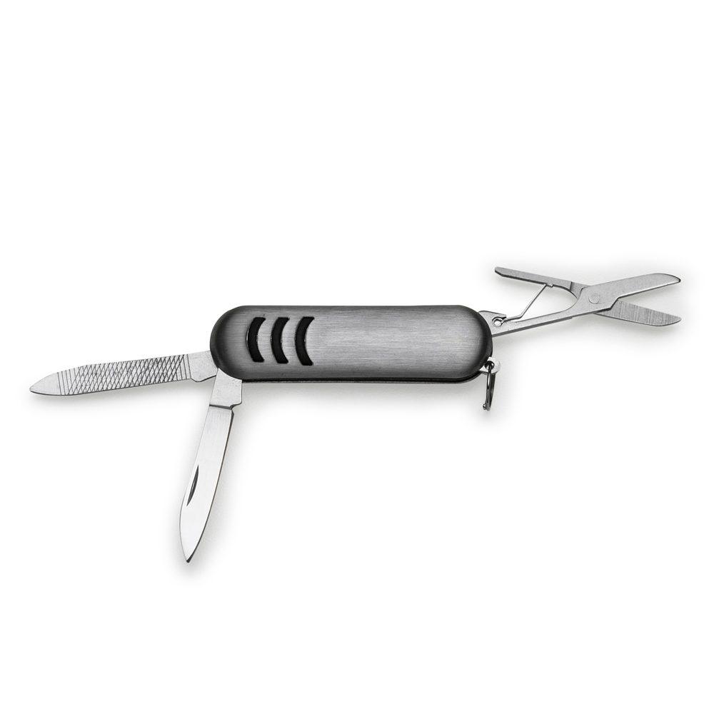 Mini chaveiro metal com canivete 3f